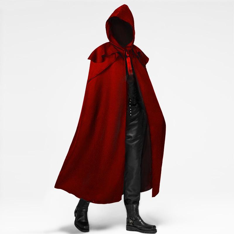 Mantello con Cappuccio Medievale Gotico 2025: Cosplay Retrò da Uomo per Primavera e Autunno