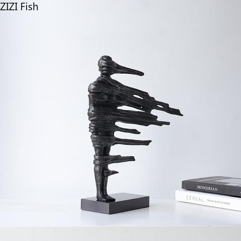 Walking in Wind Pedestrian Figures Sculpture Abstract Artwork Desk Decoration Ornaments Character Statue Room Aesthetic Decor