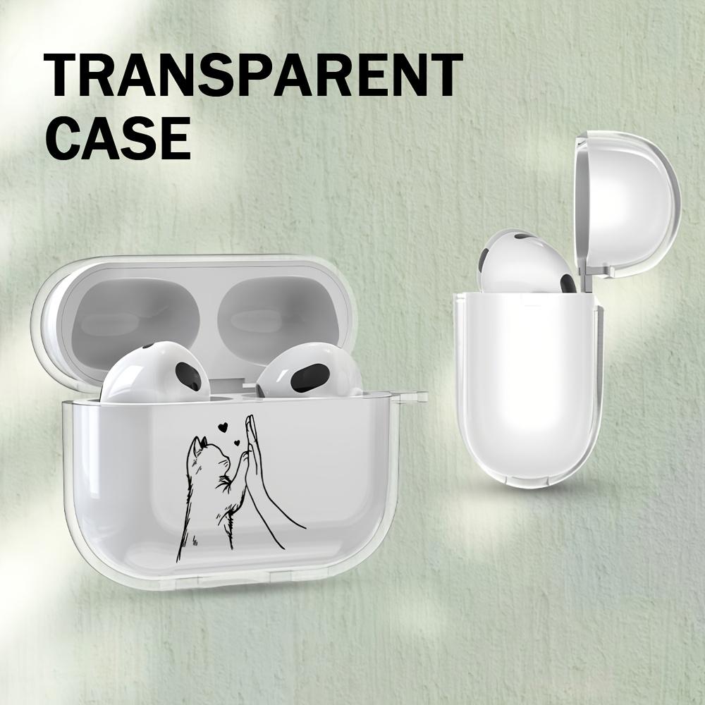 Fashionable and Creative Cat Pattern Suitable for Airpods 3 2 1 Pro 2 4 Pro3 Transparent Headphone Protective Case, Anti Drop