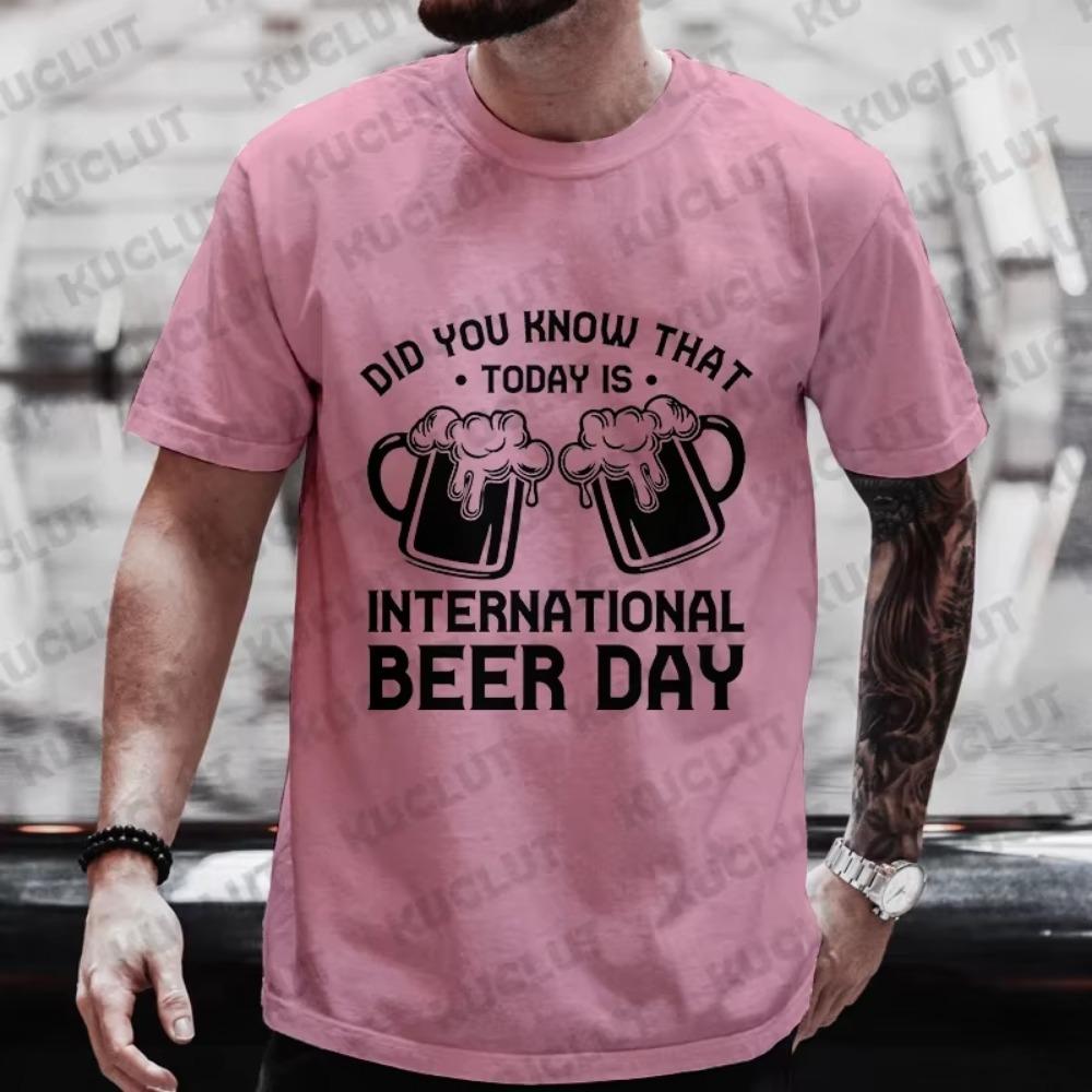 Beer DAY Fashion Graphic Men's T-shirts Funny Clothes Plus Size Matching Shirts Outfit Streetwear Y2k Clothes Short Sleeve Tees