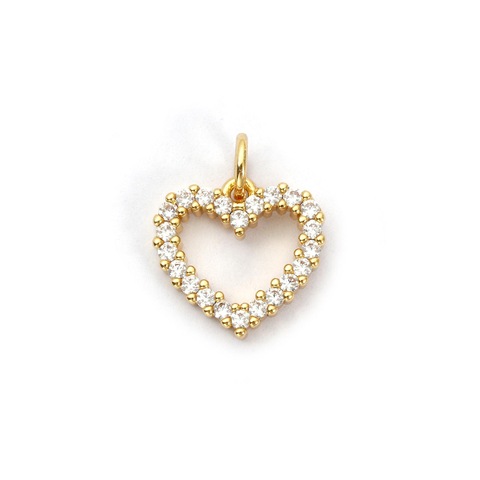 

1 Piece Brass & Cubic Zirconia Charms Gold Plated Micro Pave Wings Heart Key Eye Lock Pendant For DIY Necklace Jewelry Making