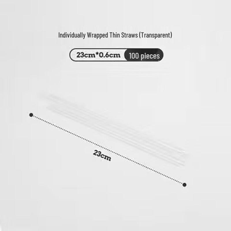 Handun Individually Wrapped Transparent Thin Disposable Straws (1000-pack)
