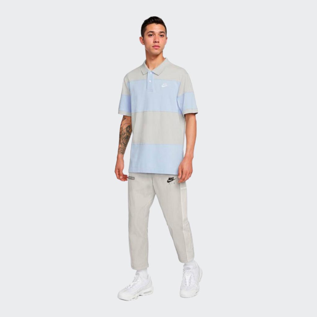 Nike Sportswear Sport Essential Logo Patchwork Casual Short Sleeve Polo Men Tops Light-Sea-Blue DM6951-097