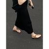 Sheepskin retro pinch feet genuine leather thick sole with sandals women's summer wear flip-flops women's shoes cool slippers