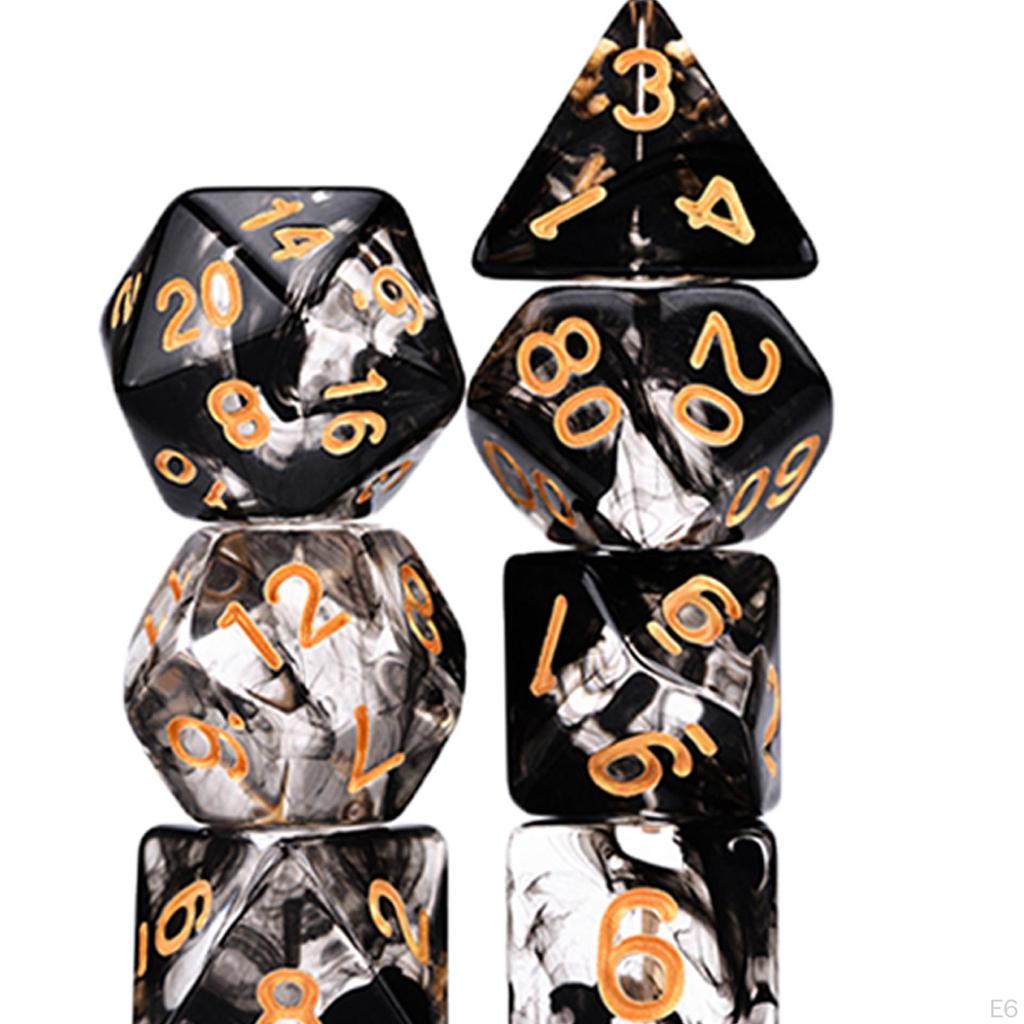 Acrylic Polyhedral Set D8 D10 D12 D20 for RPG Role Playing DND Board Game