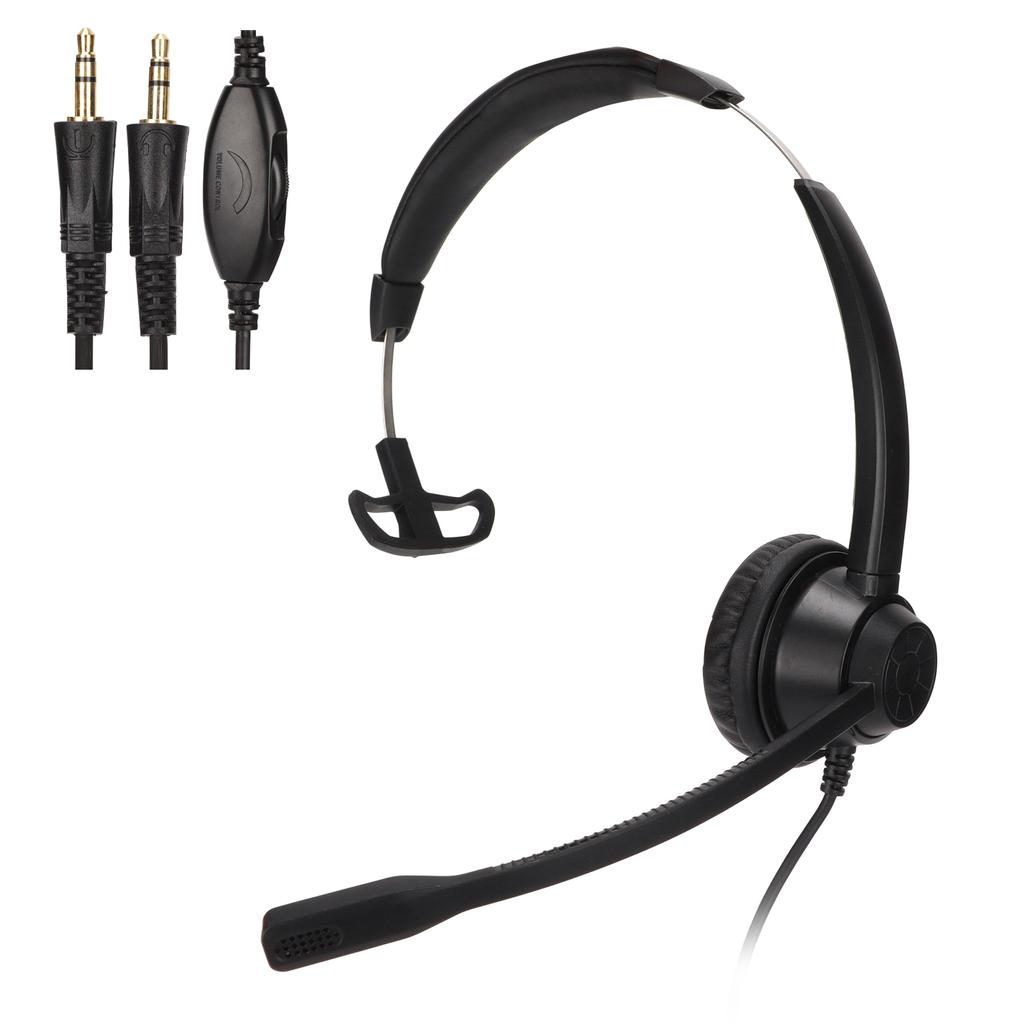3.5mm Monaural Headset 3 Section Dual 3.5mm Plug PC Business Headset Supports Call And Speaker Volume Adjustment