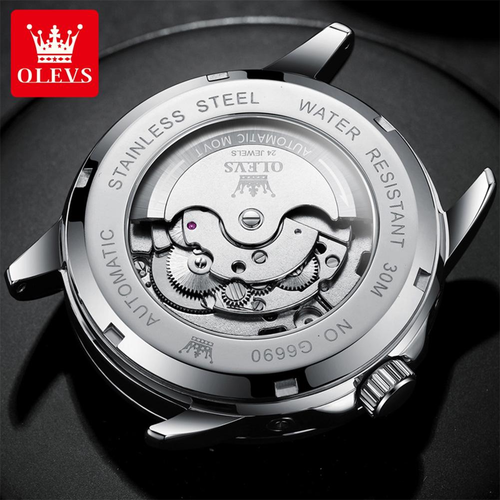 OLEVS brand multifunctional luminous starry sky flywheel fully automatic mechanical watch men's watch 6690