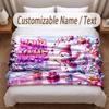 Winter Theme Soft Blanket Personalized Custom Name Text Print Warm Blanket Home Sofa Bedroom Decor