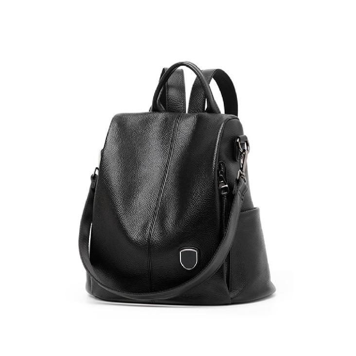 Women s Bags Spring Bestseller Genuine Leather Women s Backpack Multifunctional Large Capacity Backpack Agent Recruitment Black-Medium