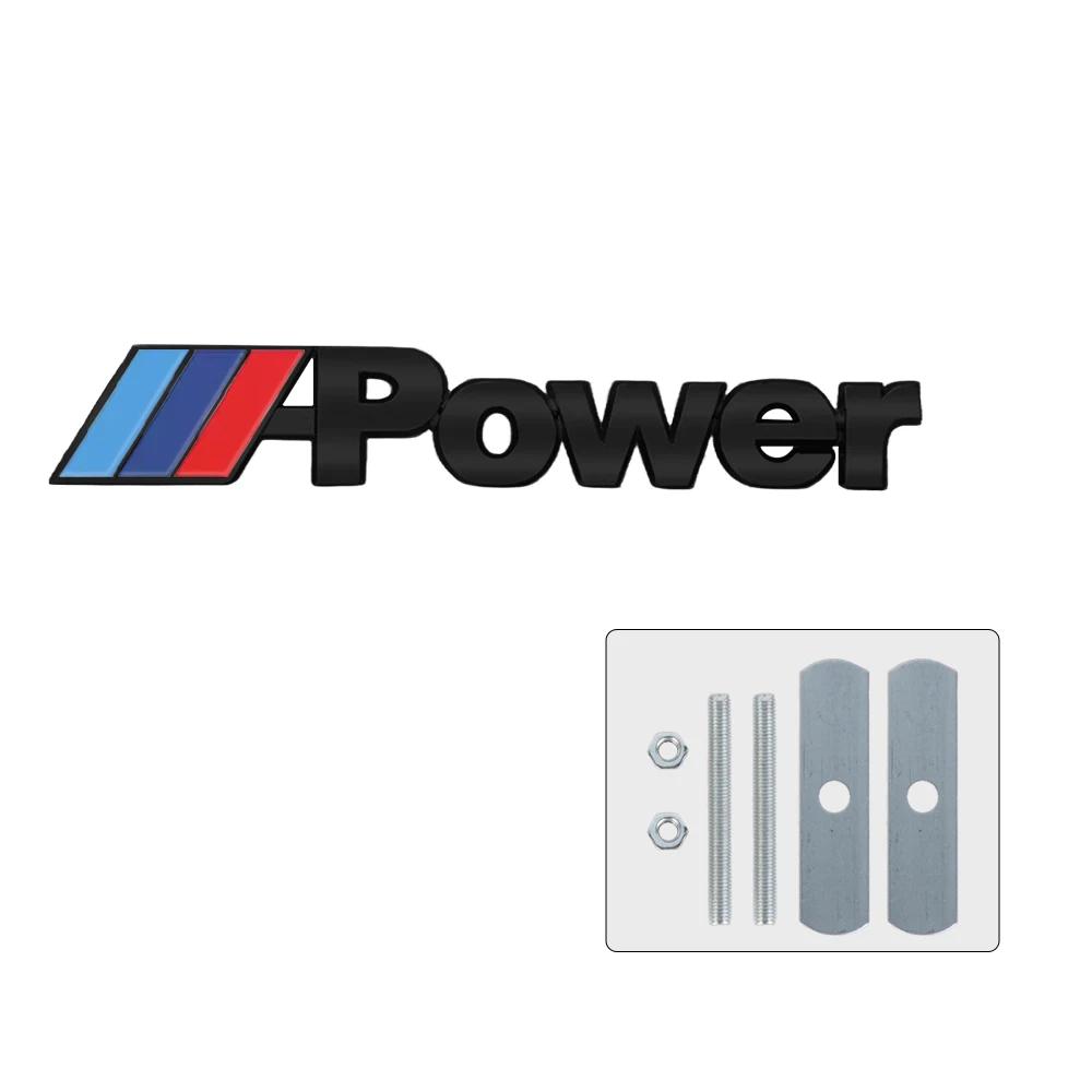 For BMW M M3 M5 POWER E90 E92 E93 F20 Sticker 3D Metal Auto Front Grille Badge Decoration Car Emblem Modification Accessories IH2