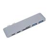 Dockingstation 10Gbps 5Gbps USB3.0 Schnittstellen Speicherkartenleser Leicht Tragbar Typ C Hub für MacBook Grau