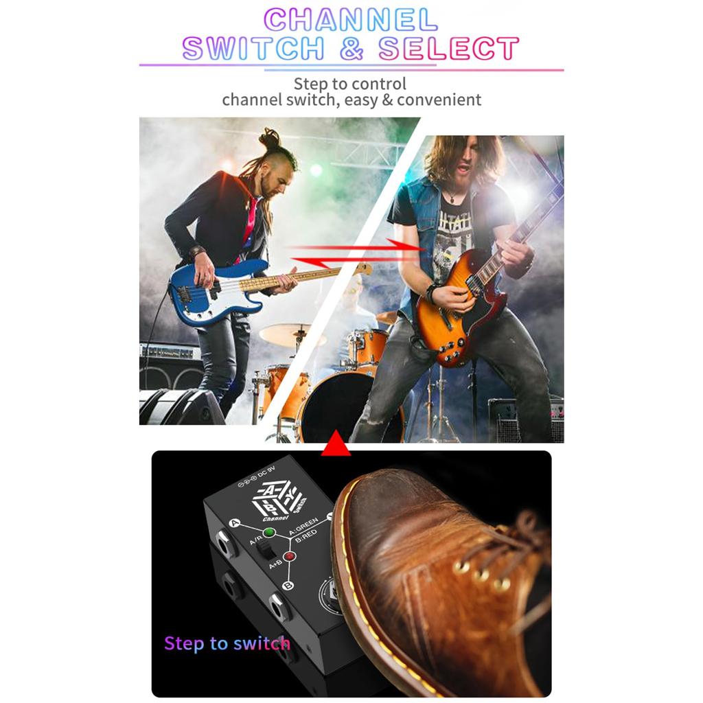 Funien Guitar Pedal ABY Box Line Selector AB Switch Mini Guitar Effects Pedal Bidirectional Transmission Metal Casing Support or A and B Mode