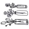 3Pcs Metal Vase Flowers Wall Art Elegant Prevent Rust Easy To Install Iron Flower Wall Art for