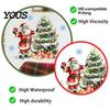 Winter Scene Wall Decor Christmas Decals, Watercolor Santa Claus Xmas Tree Village House Sticker, Peel Glass Door Decorative Film And Stick Removable