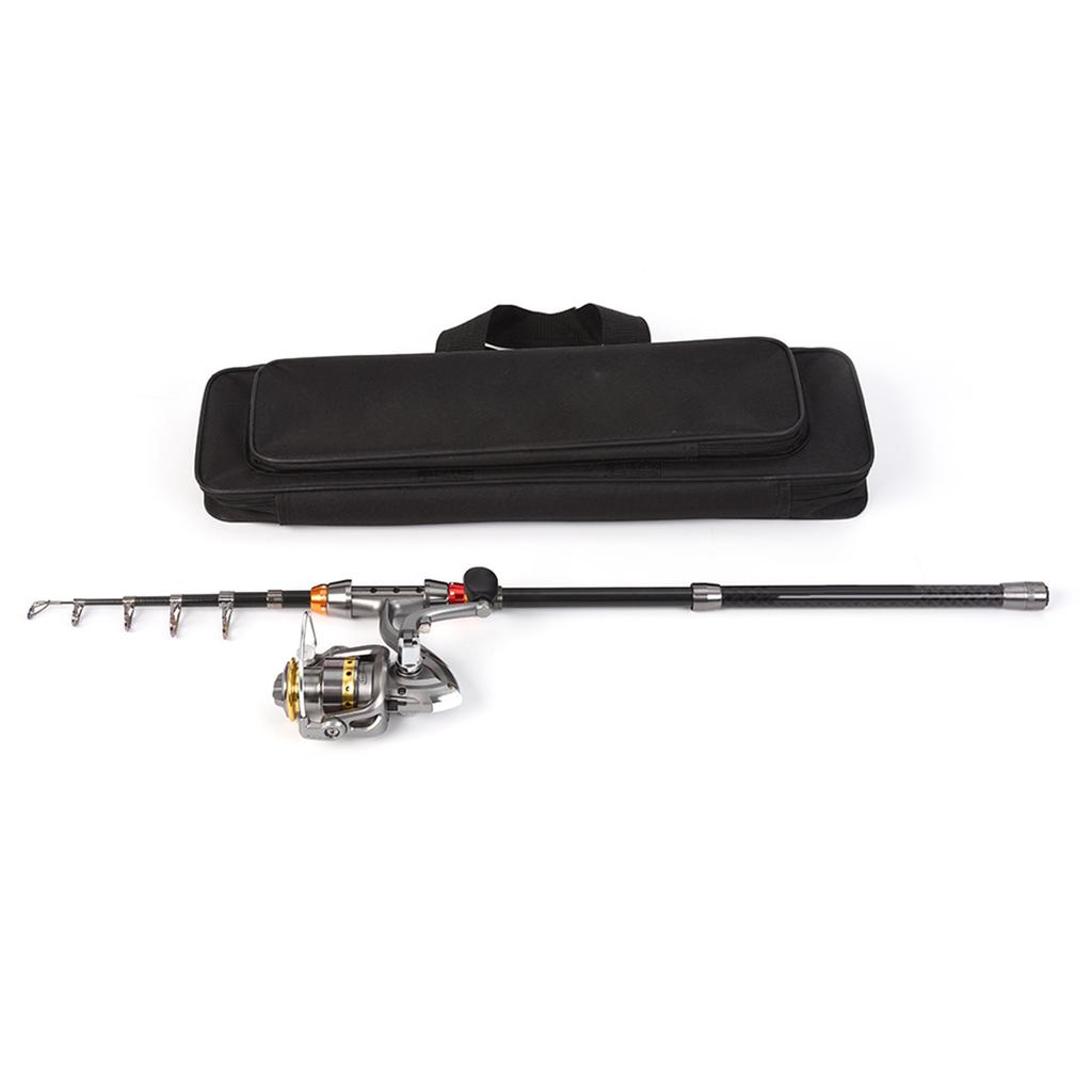 Lixada Telescopic Fishing Rod and Reel Combo Full Kit Carbon Fiber Fishing Rod Pole + Spinning Fishing Reel + Fishing