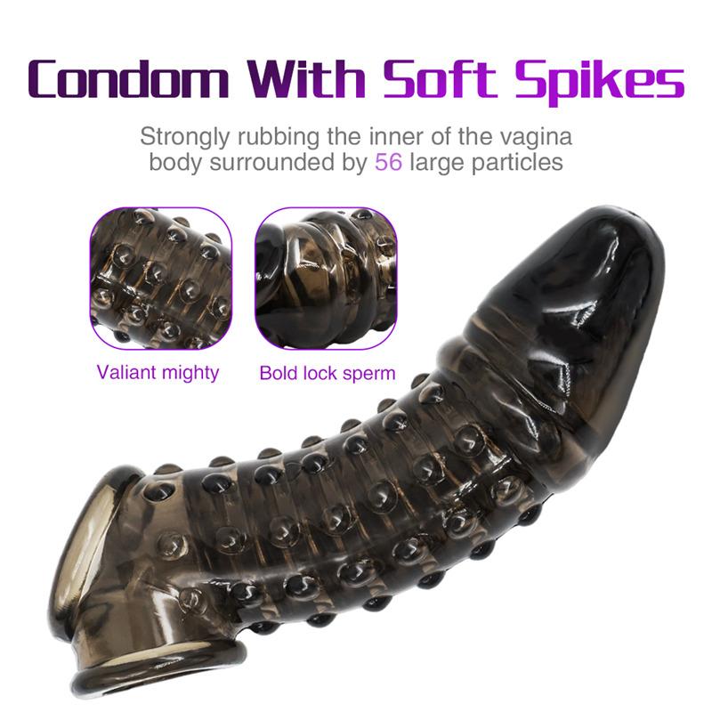 Soft Penis Sleeve Reusable Condom Extender Penises With Particles Toys Erotic Penis Extender Delay Ejaculation Sex Toy Men