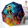 Albtraum vor Weihnachten, Jack Skellington Motiv, Automatisches Öffnen und Schließen, Helles 8-Speichen, Tragbarer Schirm, Geeignet für Männer
