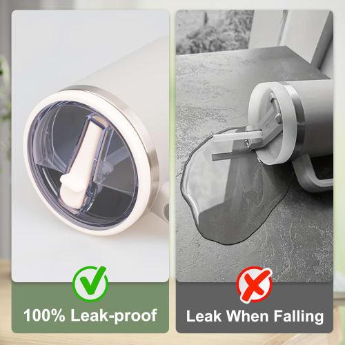 Set of 2 Flip Straw Lids for Stanley Quenchers - Leak-Proof, Reusable Lids for 30 Oz Tumblers (White)