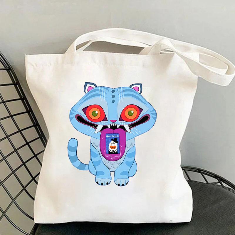 

Горячий Анине K-Pop Охотники на демонов Тигр Холщовая сумка Шоппинг Y2k Шоппинг Сумка-тоут Сумка-шоппер для фанатов Подарок