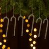 6Pcs Transparent Christmas Canes Pendant Shatterproof Simulation Acrylic Christmas Canes Exquisite Christmas Tree Decoration