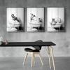 New Retro Art Bathroom Animal Canvas Painting Lovely Penguin Elephant Zebra Giraffe Bathroom Wall Art Poster Home Decoration Mural No Frame
