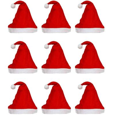 Bonnets de Noël classiques en velours rouge et blanc, style Père Noël, pour enfants, bébés et adultes