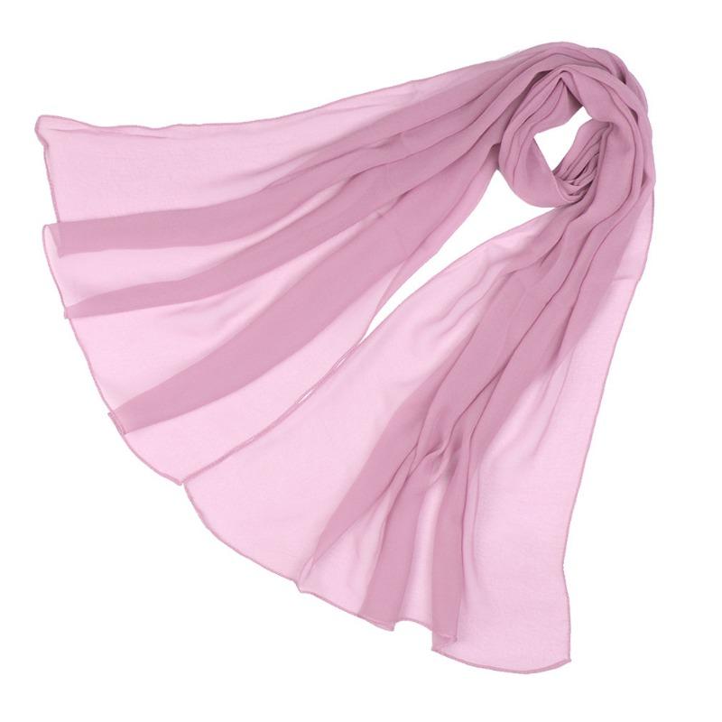Spring and summer solid color yarn vertical soft georgette long chiffon scarf female body performance silk scarf