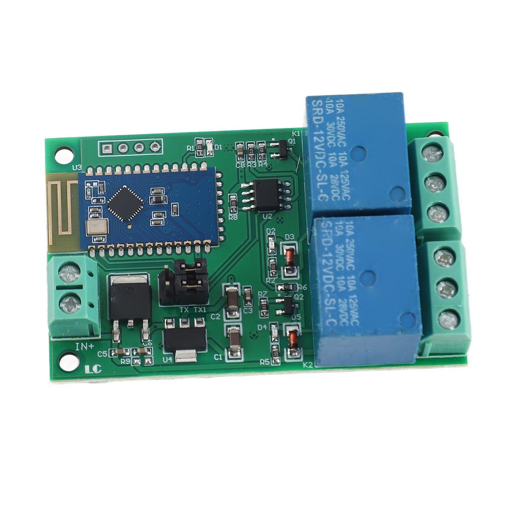 Relay Module 2 Channel Bluetooth Board APP Remote Switch Control with Light Indicator DC 12V