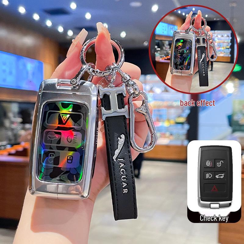 Jaguar XFL/XEL/XJL Key Cover: Iridescent Metal, High-End Buckle, F-Pace & F-Type Compatibility