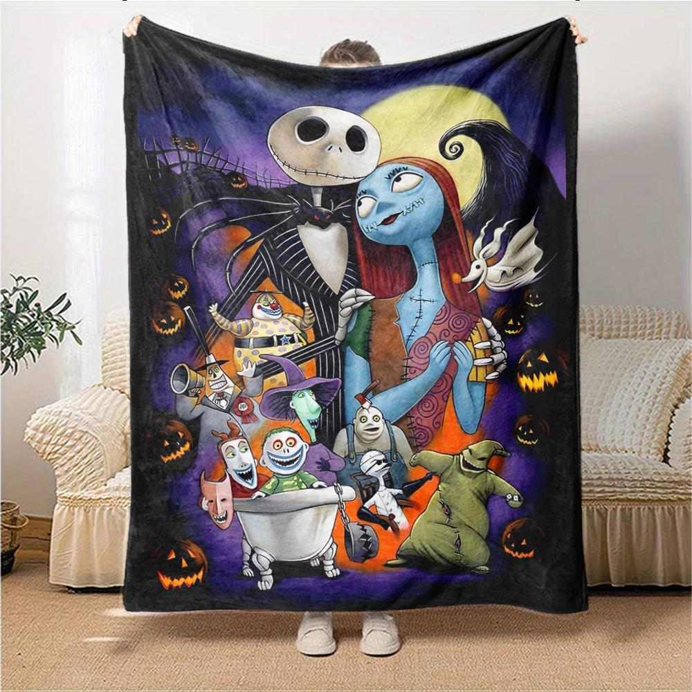 1Pc Jack Sally'S Winter Romance Blanket Soft Throw Blanket For Home Bedroom Bed Sofa Travel Office Solid Christmas Blanket