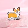 Letter Corgi Delightful Brooch Pin Vibrant Cartoon Design Versatile Accessory Fashion