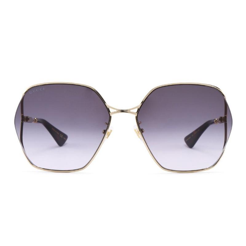 GUCCI sunglasses Gold frame gradient grey lenses Sunglasses women's style