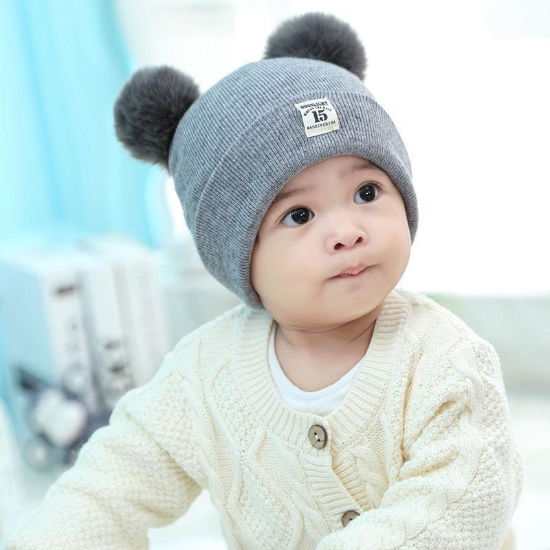 0-12 Months Baby Knitted Hat Scarf for Autumn and Winter Warmth