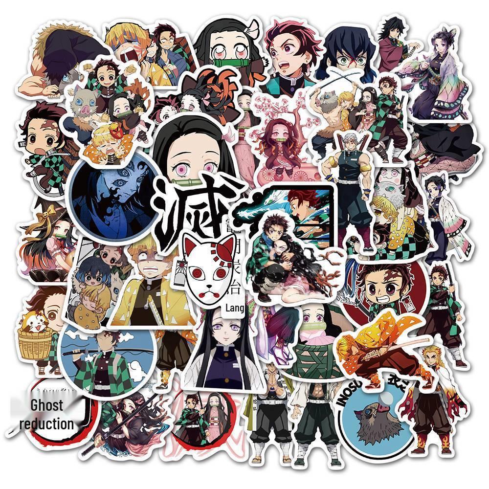 200 Removable Demon Slayer Stickers for Luggage, Suitcases, Skateboards & Water Bottles - Japanese Anime Decal Collection
