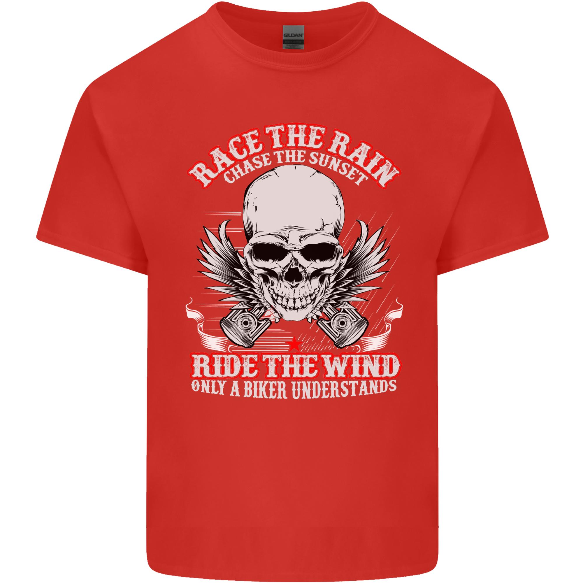 Race the Rain Biker Unisexs Light Cotton TShirt S
