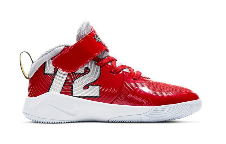 Nike Team Hustle D 9 Mid Top Children's Basketball Shoes Red Children Aged 3 7 Years Old CQ4278-600
