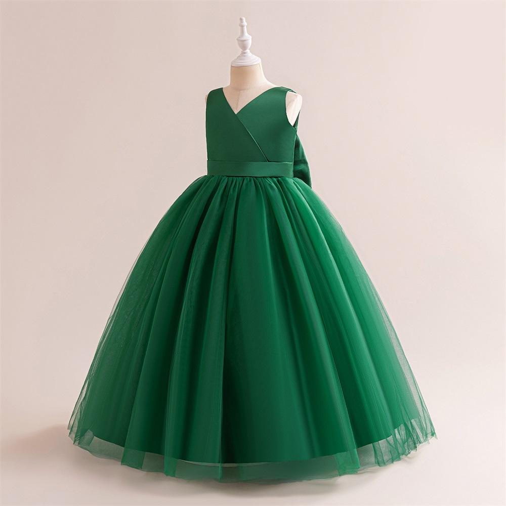 Christmas Dress Tulle Flower Girls Dress for Wedding Party Child Princess Pageant Long Gown Kids Dresses for Girls Formal Evening Clothes