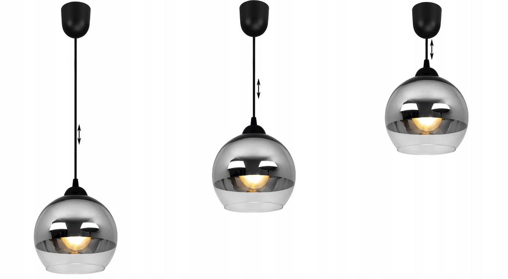 ELEGANTNÍ ZÁVĚSNÁ LAMPA, SKLENĚNÁ LAMPA, CHROMOVÁ LED