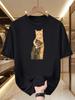 Men'S Graphic T-Shirt Playful Cat Duo Design Soft and Breathable 100% Cotton Fiber Unique Print Men's T-shirts for Summer