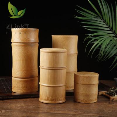 Boîte de rangement des aliments en bambou naturel, boîte de rangement des épices, thé, noix, boîte à thé, organisateur écologique, pot, conteneurs de cuisine
