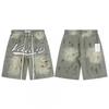 Mens Classic Loose Fit Denim Jeans With All-Over Print Rhinestone Embellishment Straight Cut Casual Streetwear