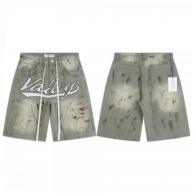 Mens Classic Loose Fit Denim Jeans With All-Over Print Rhinestone Embellishment Straight Cut Casual Streetwear
