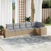 VidaXL Garden Lounge Set with Cushions 6 Pcs, Patio Sofas, Patio Furniture Set, Outdoor Furniture, Beige 3254926