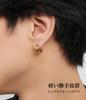 [Shinjuku Gin no Kura] Simple K24GP Gold Plain Ring Hoop Earring 1P (Single Earring) Sterling Silver 925 24k Gold Ring Earring Round Classic Men's