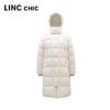 Jinyujie Women's Mid-Length Hooded 90% White Duck Down Jacket