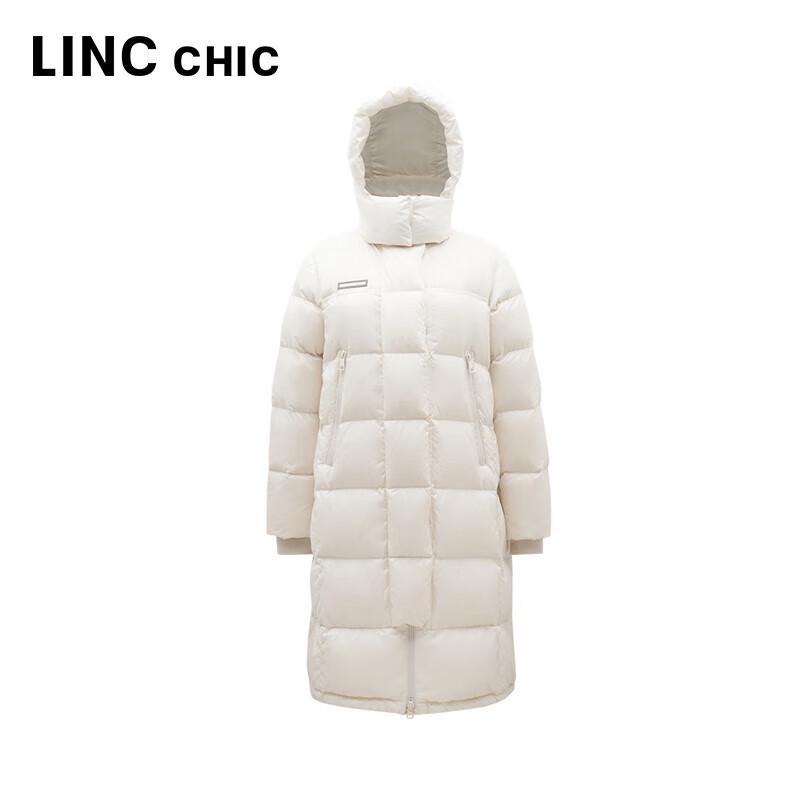 Jinyujie Women's Mid-Length Hooded 90% White Duck Down Jacket