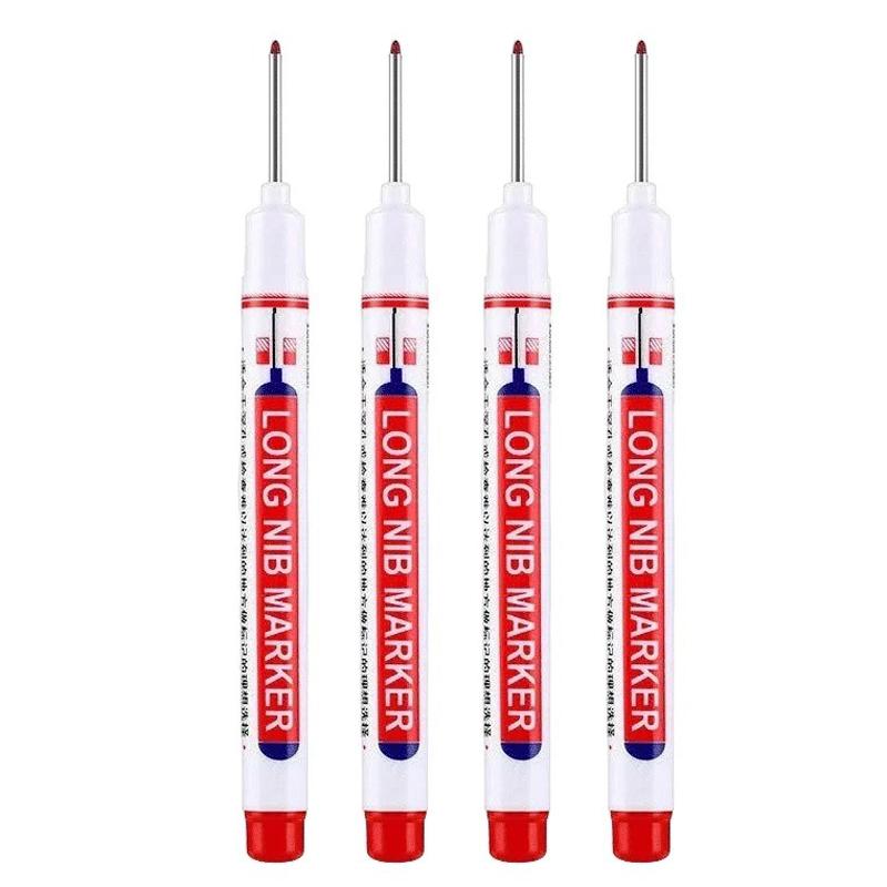 4Pcs/Set 20mm Deep Hole Long Nib Head Markers For Metal Perforating Pen Waterproof Bathroom Woodworking Decoration Multi-Purpose