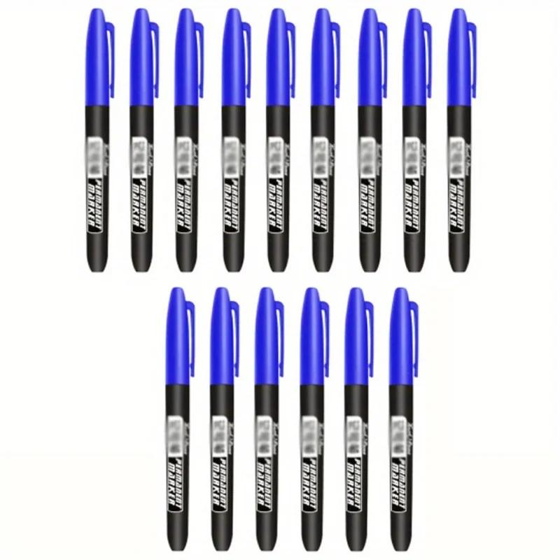 

15 шт. 1,5 мм перманентный маркер цветной художественный маркер тонкий наконечник водостойкие чернила тонкий жирный наконечник черный синий красный чернила маркер для рисования синий