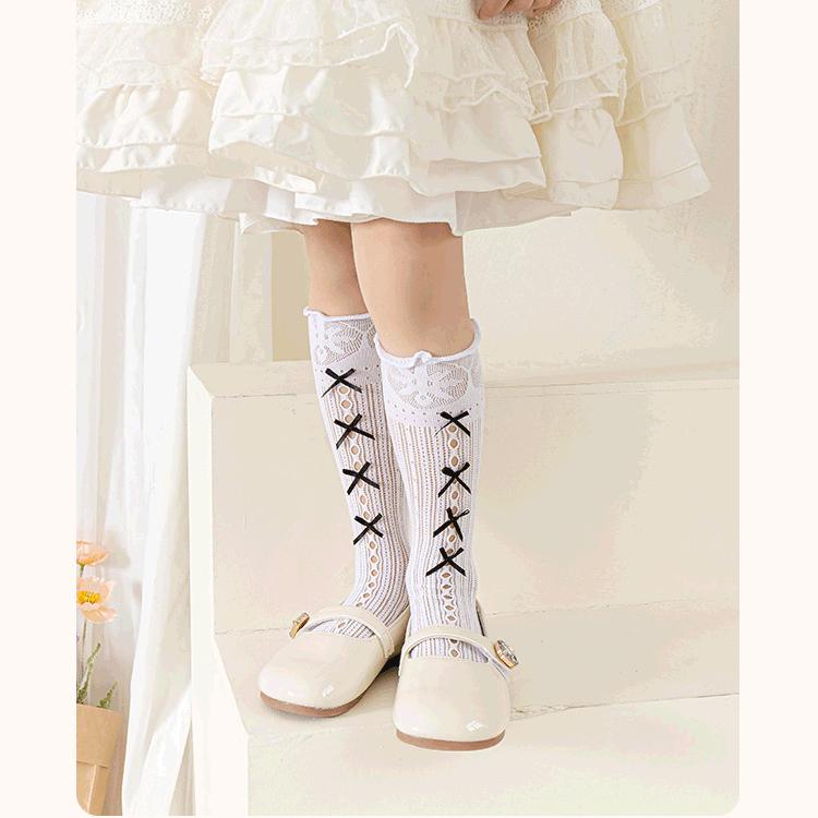 Children Flocking Hair Hair Christmas Cute Girl Hollow Out Tube Fishnet Stockings Sweet Girl Stockings