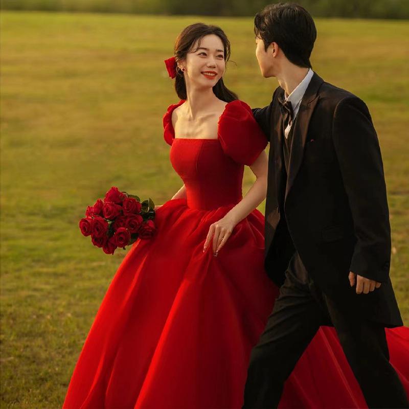 French main wedding dress 2025 new beautiful couple wedding engagement evening dress